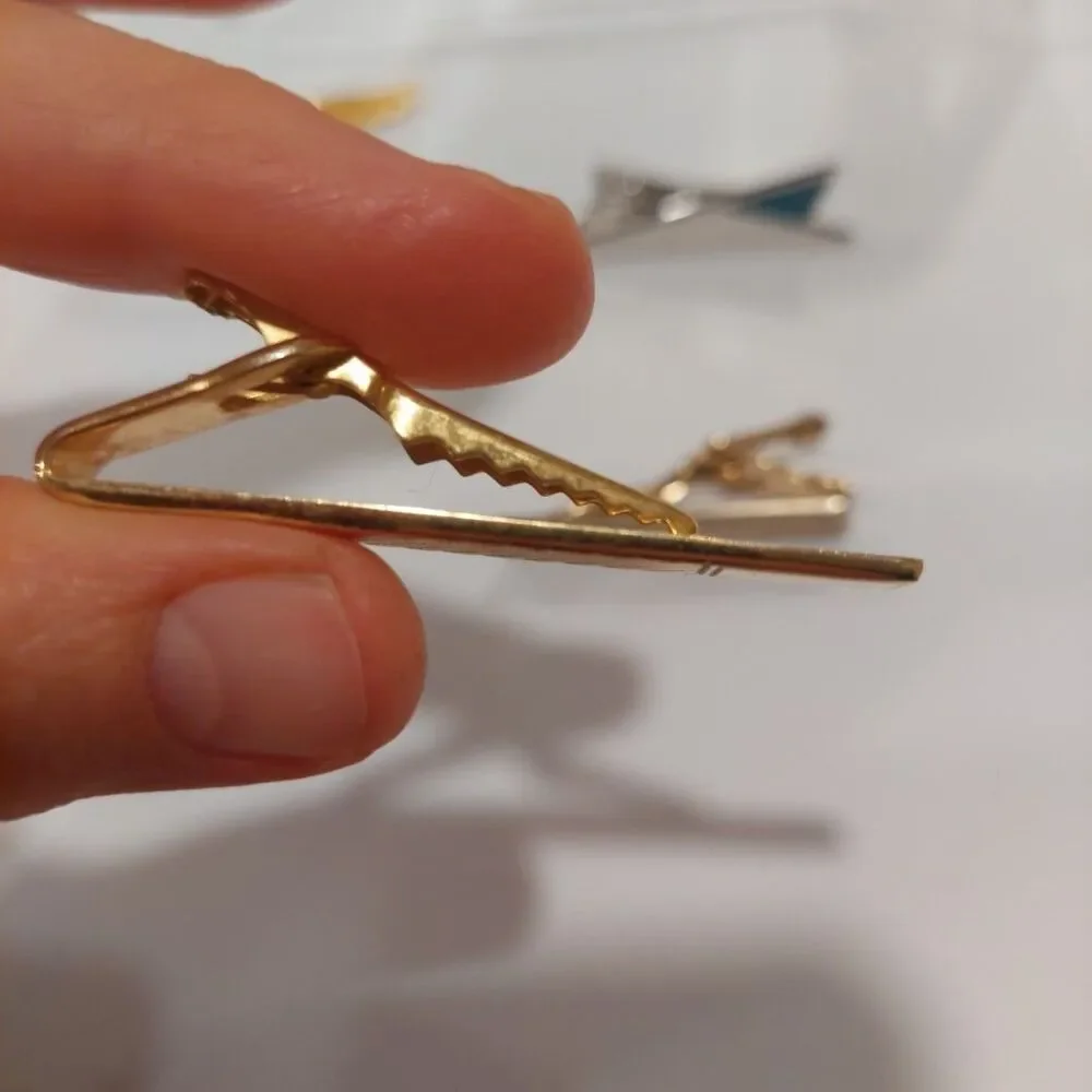 Three Vintage American Tie Pins Gold Tone